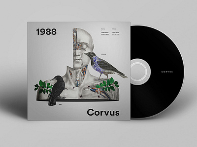 Corvus - Album anatomy cd cover collage design illustration music typography