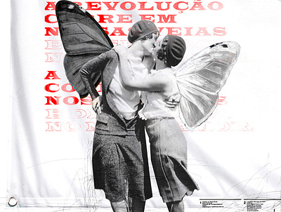 Love is a revolution art direction collage design illustration lgbt poster respect type woman