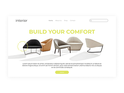 Interior web design branding design graphic design illustration typography ui vector