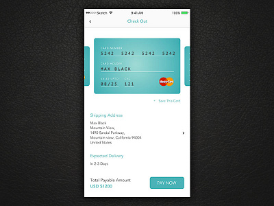 Daily UI challenge #002 — Credit Card Checkout app challenge checkout creditcard dailyui ios uiux