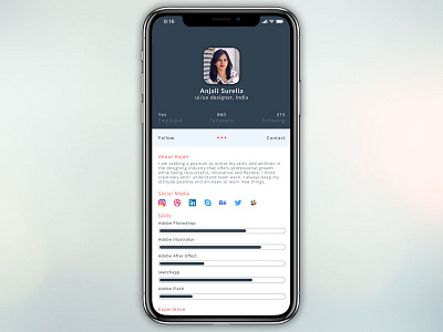 Daily UI challenge #006 — User Profile