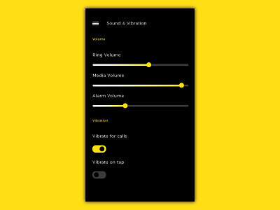Daily UI challenge #007 — Settings 007 android dailyui designinspiration settings slider volume yellow
