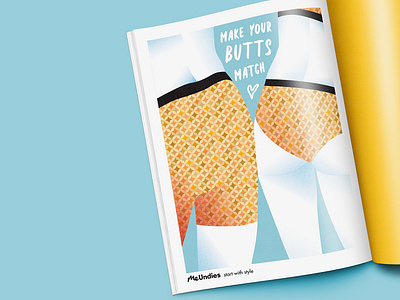 Make Your Butts Match advertisement butts couples design graphic design illustration illustrator magazine meundies school underwear vector