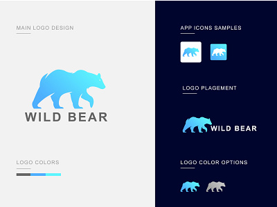 Wild Bear Logo 3d animation app bear logo branding design graphic design illustration logo motion graphics typography ui ux vector wild bear