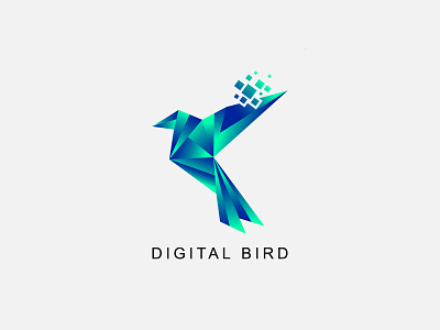 Digital Bird Logo animation app branding design digital brid logo fly illustration logo technology transport travel tropical brand typography ui ux vector