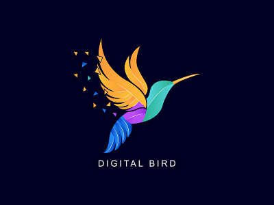 Digital Bird Logo abstract advertising bird business clean colorful digital flying graphic design minimal minimalist modern professional simple technology ui ux web