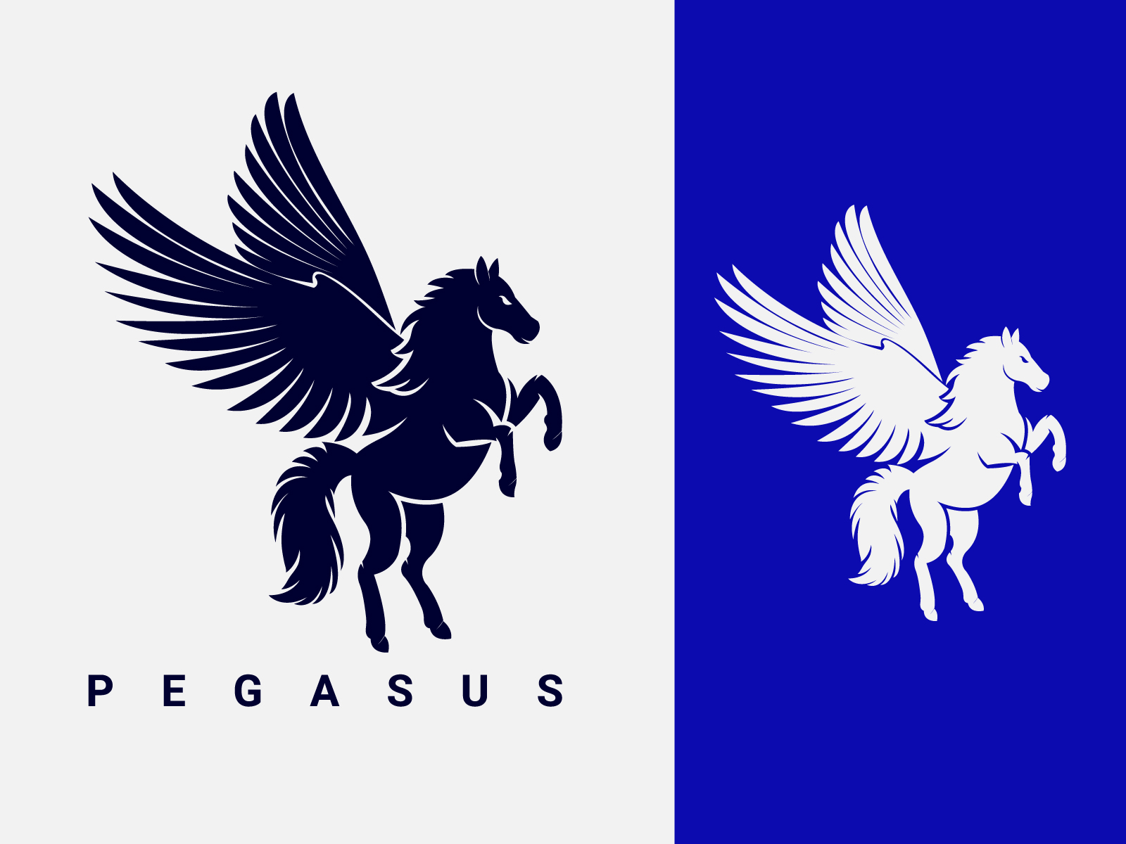 Image Details IST_13929_03227 - Pegasus logo vector. Stylized winged horse  logo vector illustration.
