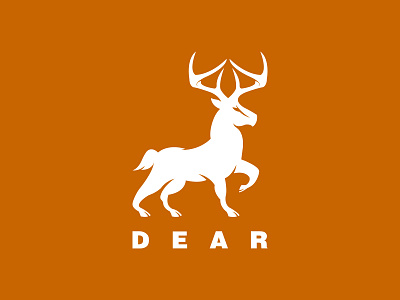 Dear Logo adventures animation branding dear logo deer design forest graphic design horn illustration logo mountain outdoor rock typography ui ux vector white wild logo