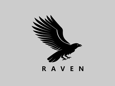Raven Logo animals animation black black raven branding creative logo crow crows cry daemon design entertainment graphic design logo raven wing sings typography ui ux vector