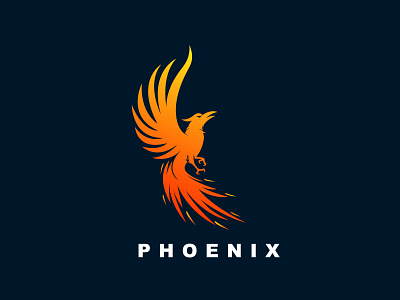 Phoenix Logo bird logo brand branding corporate design fire flat freedom graphic design logo luxurious majestic orange phoenix typography ui ux vector wings wisedom