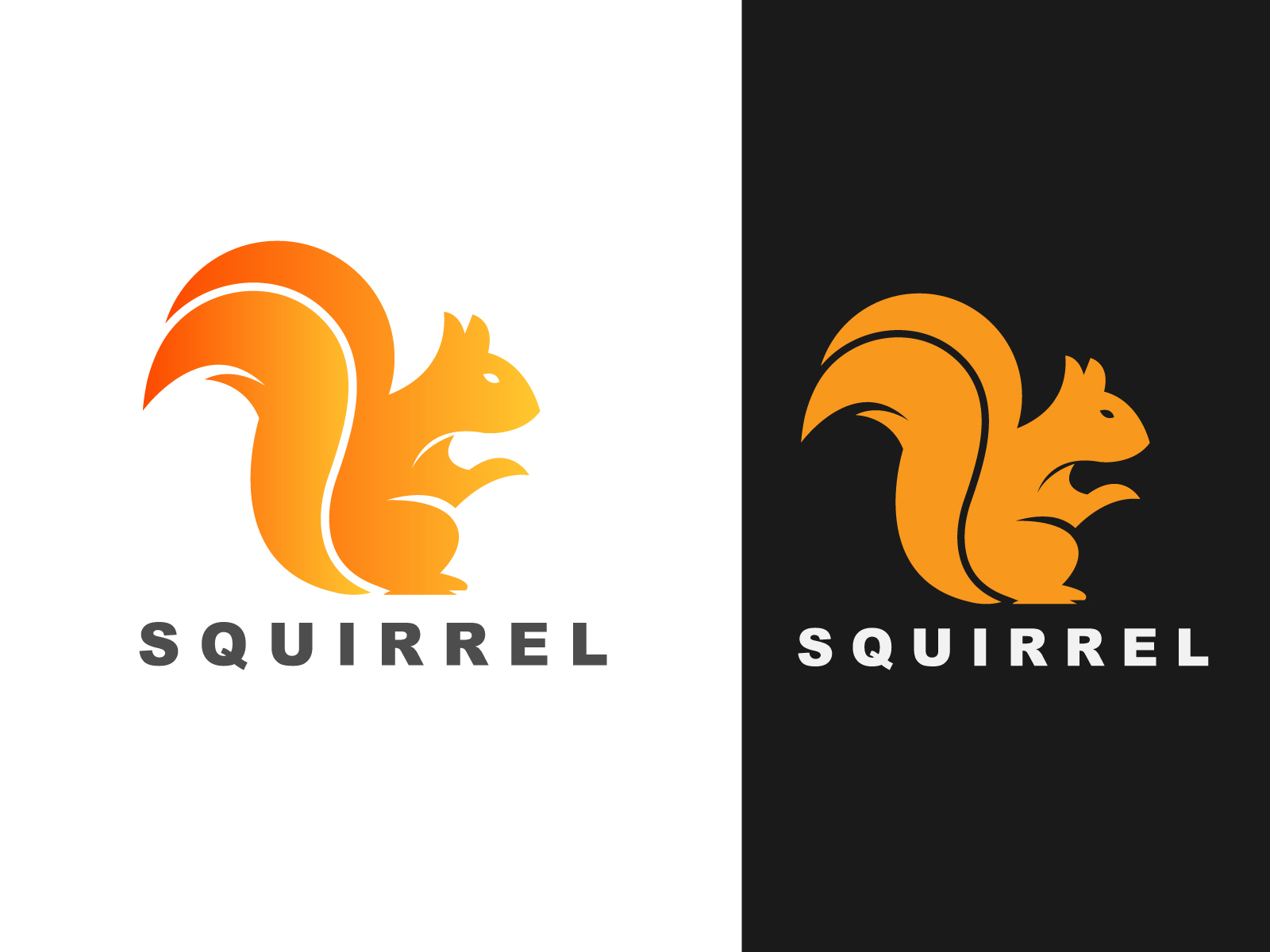 Natural squirrel logo design concept Royalty Free Vector