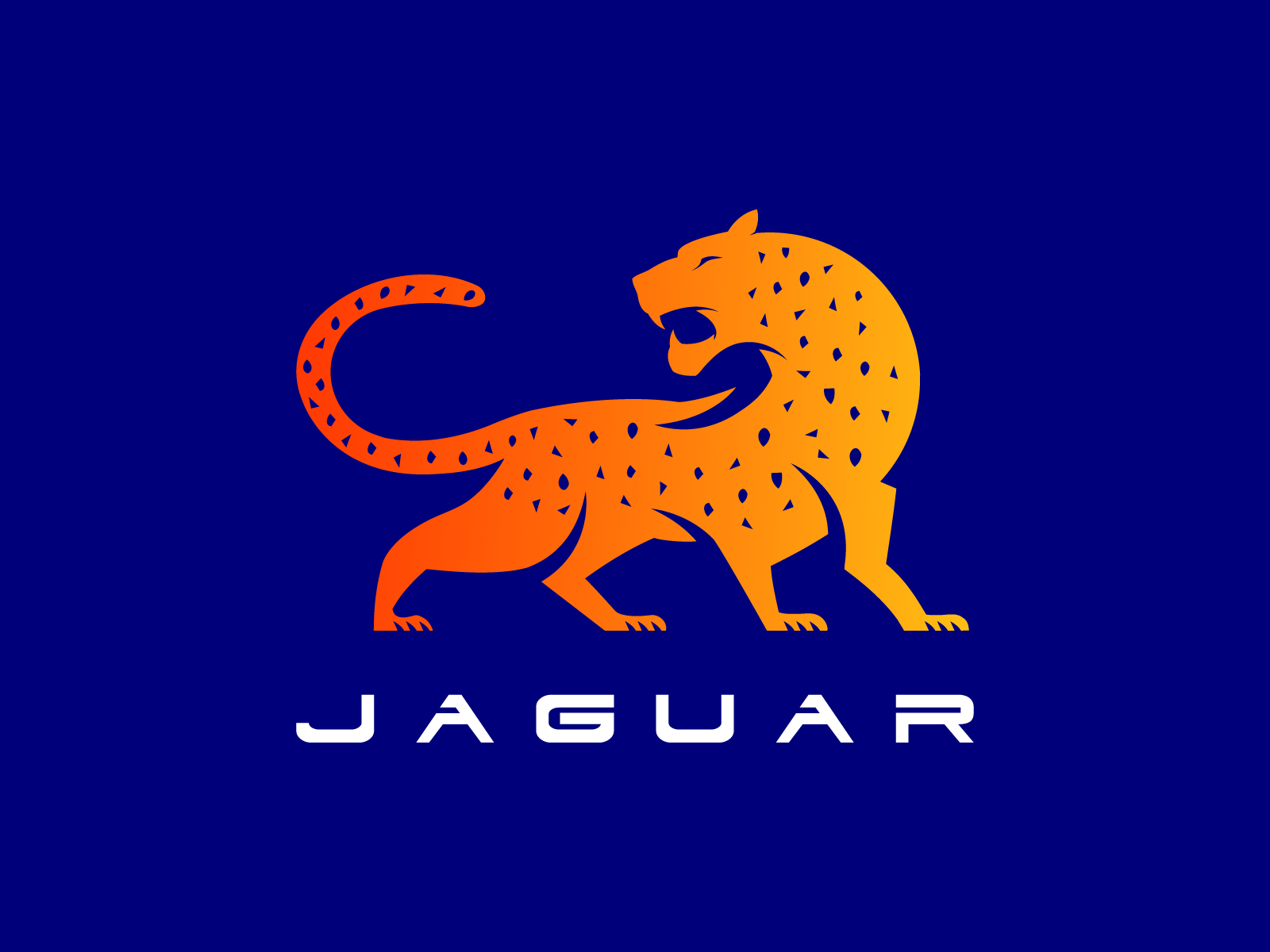 Jaguar Text & Growler Logo Style Window Sticker - 18.5
