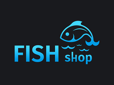Fish Shop blue design fish fish logo fisherman fishing fishing world food illustration logo logotype market ocean restaurant river sea sea brand branding seafood water wave