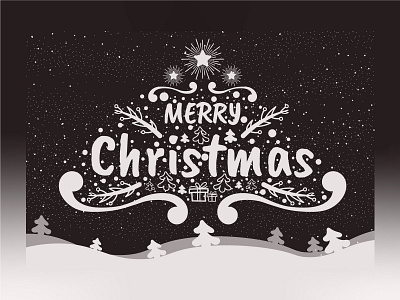 Merry Christmas! branding christ christmas design flyer forest gift illustration invitation merry night postcard spruce typography vector