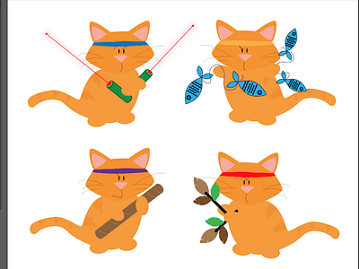 Ninja Cat awesome illustrator just for fun ninja turtles cat plays