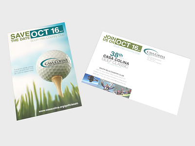 Casa Colina Golf Classic Save-the-date design fundraiser golf postcard save the date savethedate tournament