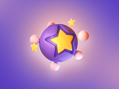 Euromillion 3d art branding gradient icon icon illustration logo purple star stars