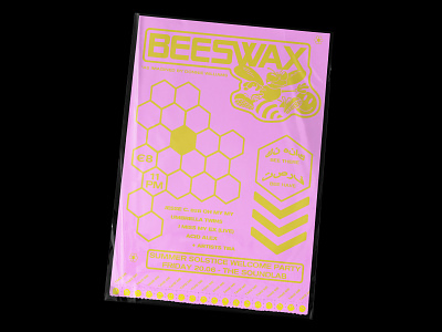 BEESWAX acid dance flyer house lsd music poster rave techno trippy