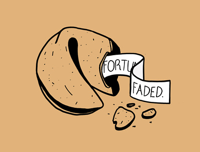 FORTUNE FADED 2d art design fortune cookie illustration procreate