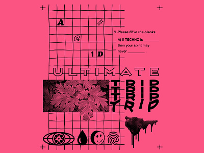 ULTIMATE TRIPPP acid illustration music poster rave screenprint techno
