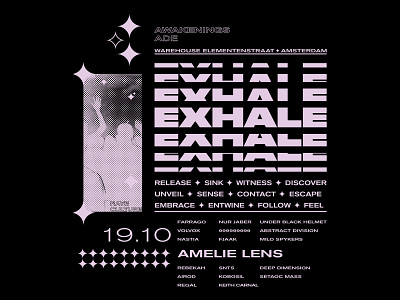 EXHALE acid design illustration music poster poster design rave screenprint techno tshirt