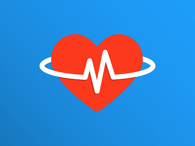 Pulse health heart icon pulse shadow simple symbol