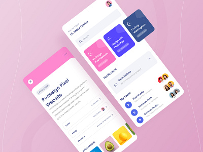 Project Management App ⏲ 2020 android app december design designer dribbble figma flat ios minimalist populer shot simple ui