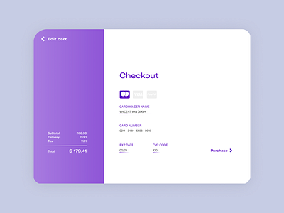 Credit Card Checkout checkout credit card ui ux violet web design