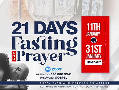 21 Days Fasting & Prayer church design church flyer design graphic design illustration