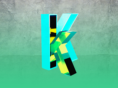 36 Days of type — K 36days k 36daysoftype adobe photoshop alphabet blender blender3d green letter lighting shiny typography