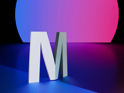 36 Days of type — M 36days m 36daysoftype adobe photoshop alphabet blender blender3d gradients letter typography violet
