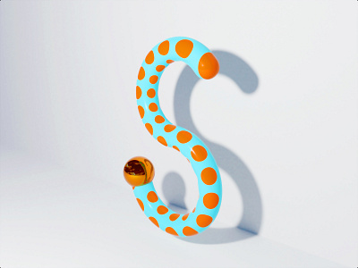 36 Days of type — S 36days s 36daysoftype adobe photoshop alphabet blender blender3d blue letter orange spot spots typography