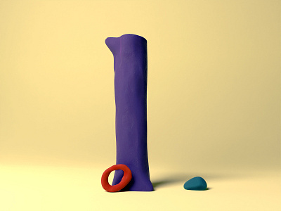 36 Days of type — 0+1 36days 0 36days 1 36daysoftype 3d alphabet blender blender3d clay colorful kids letter mistake toylike typography