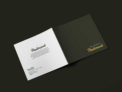 PIEDMONT booklet design layout product design saddle stitch travel agency