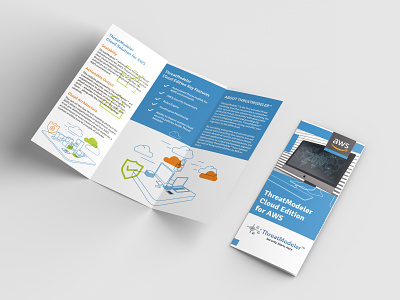 ThreatModeler Brochure adobe aws blue brochure clean cloud graphic design graphicdesign illustration illustrator modern print printing simple simplicity stationery technology threat web white