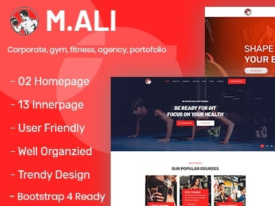 M.Ali - Fitness and Gym Bootstrap 4 Template