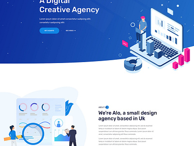 Conca – One Page Creative Digital Agency PSD Template animation app design illustration minimal typography ui ux web website