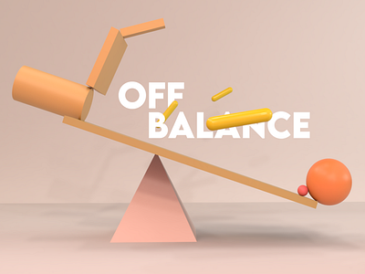 Off Balance 3d abstract c4d cgi cinema4d composition daily design geometric illustration minimal off balance render shapes ui uiux