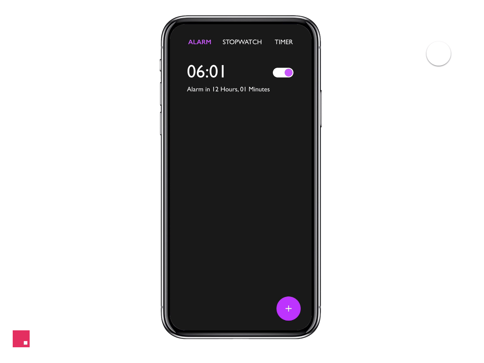 Alarm - Interaction (Daily Interaction #19) 2d animation daily everyday interaction interface invision studio minimal prototype studio ui ux