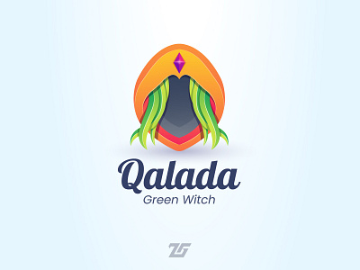 Qalada "Green Witch" 3d amazing logo art awesome logo branding creative design fantasy gradient gradient logo graphic design illustration logo logo design logos mark symbol witch witcher zeergraphic