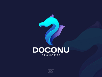 Doconu "Seahorse" 3d 3d logo adobe illustration amazing logo animal logo art awesome logo branding business logo creative design fantasy logo gradient logo graphic design illustration logo logos ocean sea horse seahorse