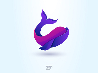 Whale 3d amazing logo animal art awesome logo beautiful branding business logo colorful logo creative design gradient gradient logo graphic design illustration logo logos modern logo restaurant whale