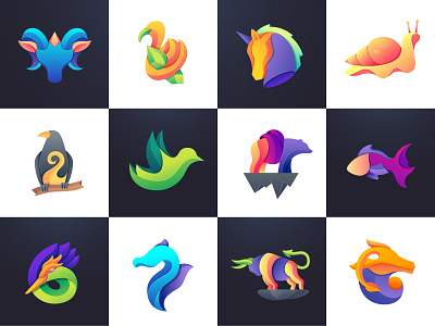 Animal Collection 3d amazing logo animal animals art awesome logo bird branding bull business logo collection colorful creative design fantasy logo gradient logo illustration logo logos modern logo