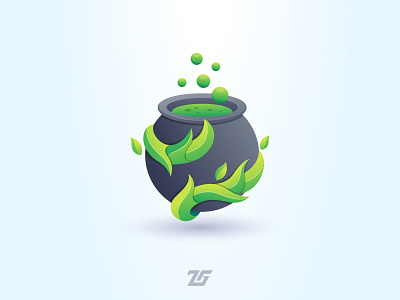 Cauldron 3d adobe illustrator amazing logo art awesome logo branding business logo cauldron colorful creative design fantasy gradient logo illustration logo logos magic medieval modern logo nature