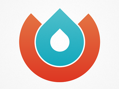 Fire and water blue drop fire orange red water