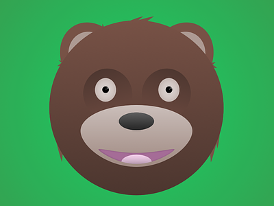 Teddy bear bear brown ears eyes green grizzly hair illustration mouth tongue