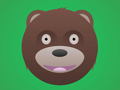 Teddy bear bear brown ears eyes green grizzly hair illustration mouth tongue