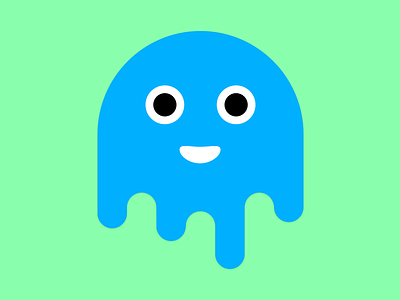WIP: Droool mascot blue drawing drip drool drop face green smile water