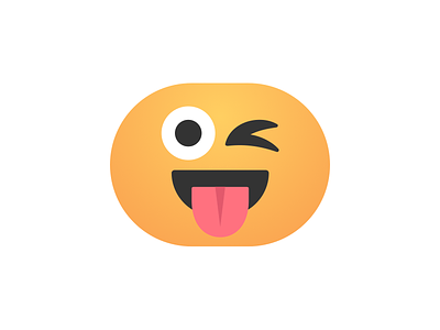 MixMess emoji stickers app icon emoji emojione orange smile stickers tongue wink
