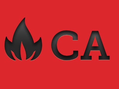 CA Systems Logo black lighting logo museo slab red